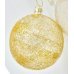 Χριστουγεννιάτικη Γυάλινη Μπάλα Διάφανη, με Ανάγλυφο Χρυσό (12cm)